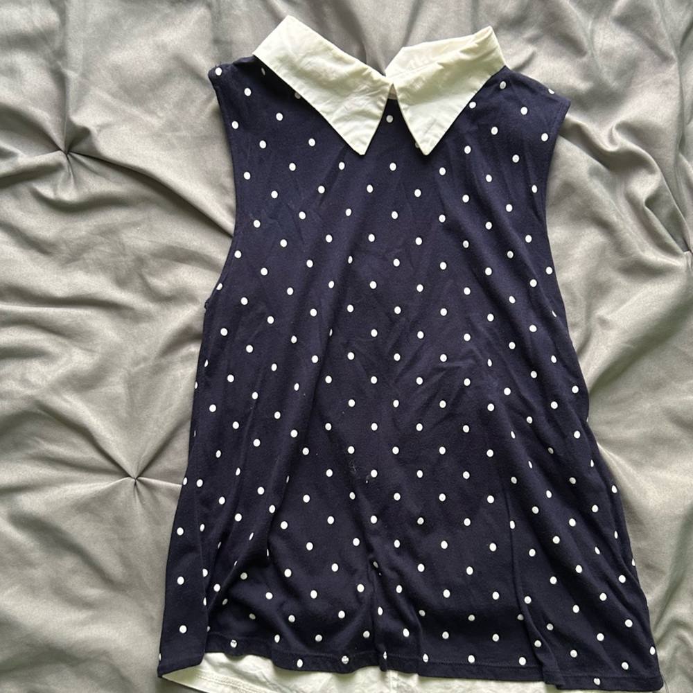 TRF Zara polka dot top with collar